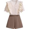 Elegant Summer Two-Piece Wide Shorts Set