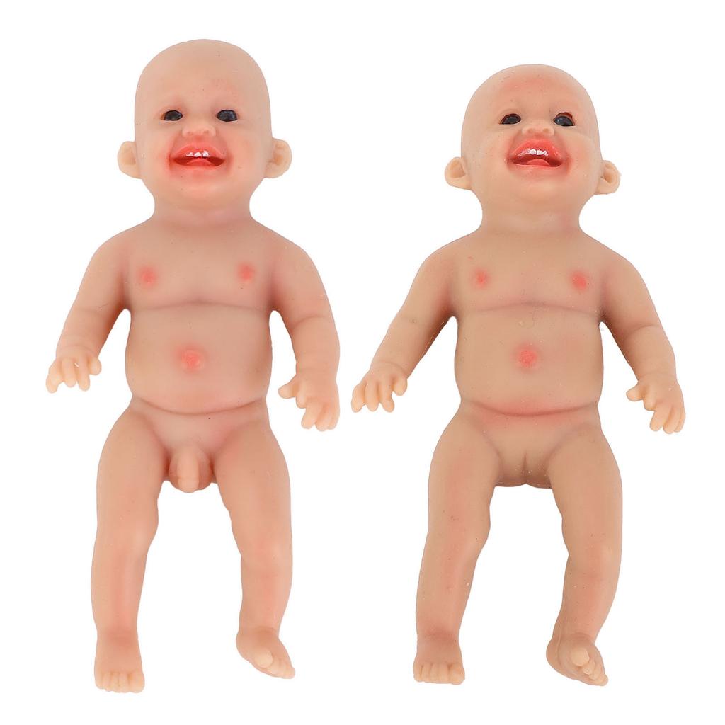 Lifelike Reborn Baby Doll 6 Inch Realistic Cute Sweet Smile Face Soft Silicone Solid Real Reborn Bab