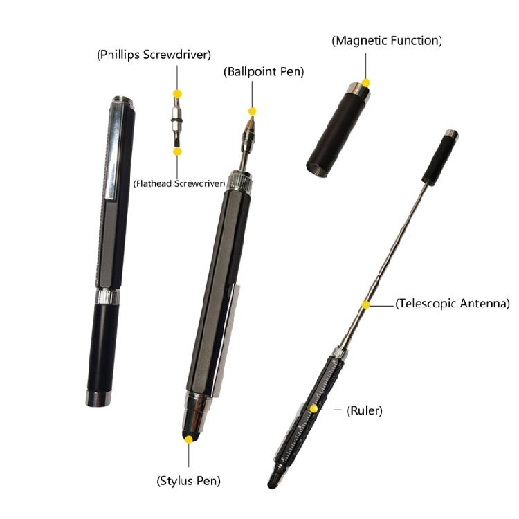 Multitool Pen Gift Pen Ballpoint Pen with Light Screwdriver Pen Magnetic Tool Pen Cool Gift for Him Father