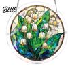 Vibrant Light Projection Decor Acrylic Puzzles Sun Catcher Stained Glass Effect Window Hanging Decor Colorful Catcher Hummingbird Flowers