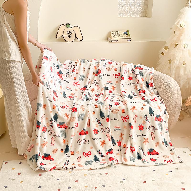 Weihnachtsrot Winterdecke Bezug Weiche Flanelldecke Korallenvlies Sofa Decke Multifunktionale Universelle Dicke Nickerchen Decken