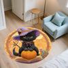 Black Cat Pattern Round rug,Carpet Rug for Living Room Bedroom Playroom ,Non-slip Floor Mat,Holiday Gifts and Birthday Gifts.