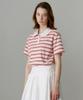 Ollibeudeollibeu Collar Lace Striped Short Sleeve T-Shirt Oe6Me5680