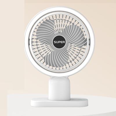 Ventilatore Portatile Ricaricabile con Luce Ventilatore da Campeggio Ricaricabile Circolatore Portatile da Tavolo Ventilatore Elettrico Wireless Luce Notturna LED
