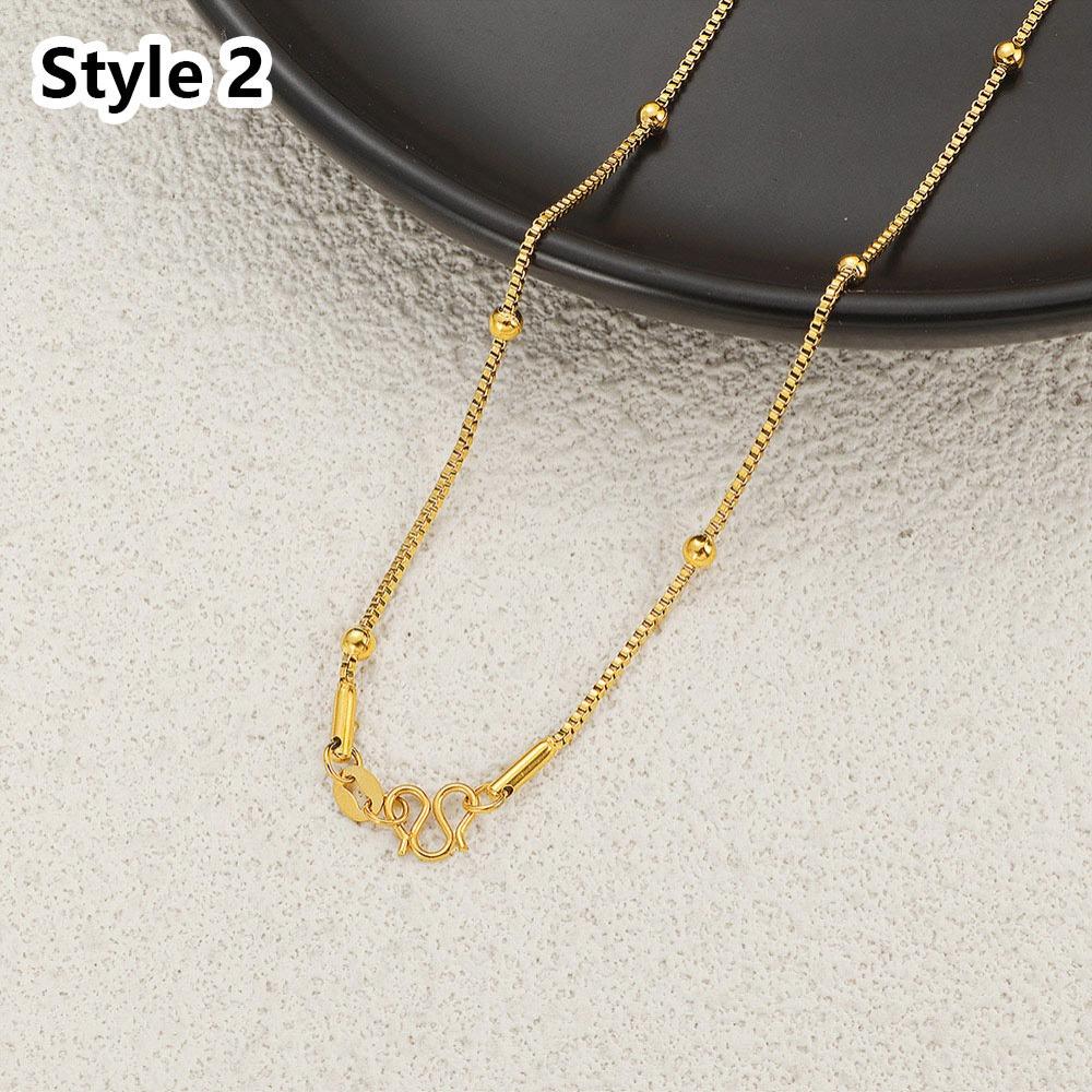 1Pcs New Titanium Steel Chain Necklace 45cm Non-fading Clavicle Chain All-match M-shaped Women's Simple Necklace