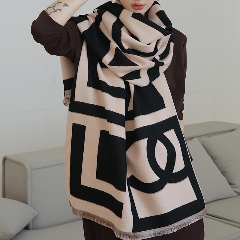 

Осенне-зимний шарф женский зимний геометрический толстый кашемировый платок