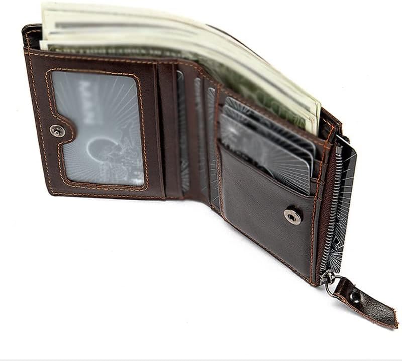 MVA Genuine Leather Mens Wallet Man Zipper Short Coin Purse Brand Male Cowhide Credit&id Wallet Multifunction Small Wallets