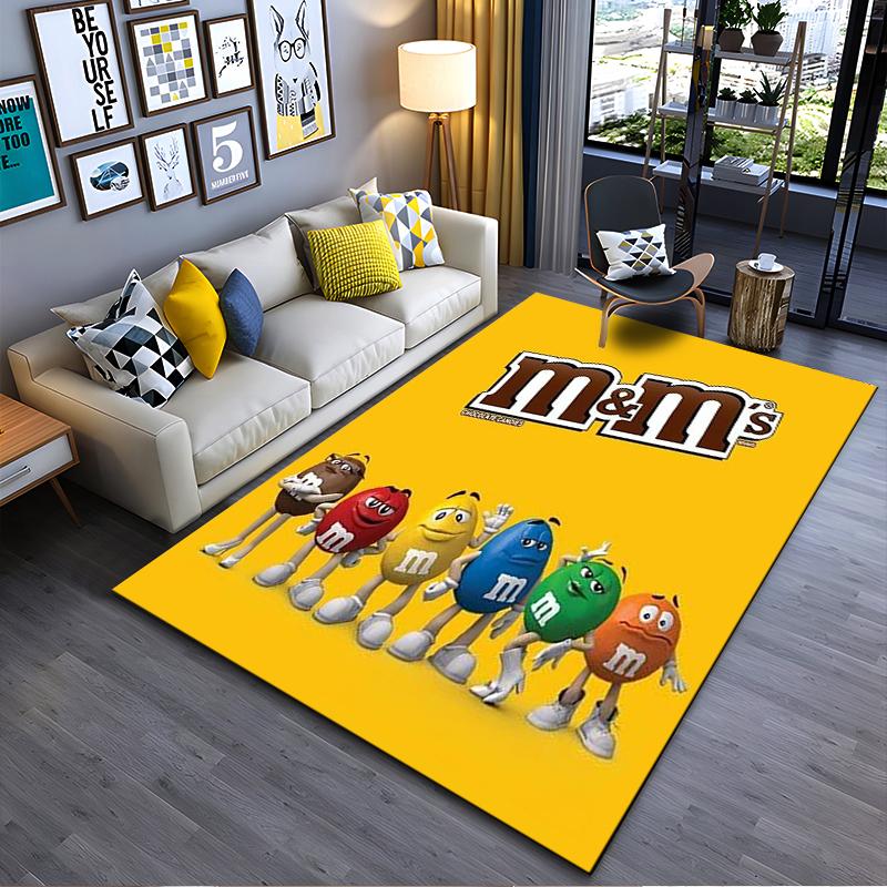 

M&M s Characters Printed Yellow Carpet for Living Room Decor Suitable for use as an anti-slip for living room bedroom sofas 40x60cm( 15x23in )