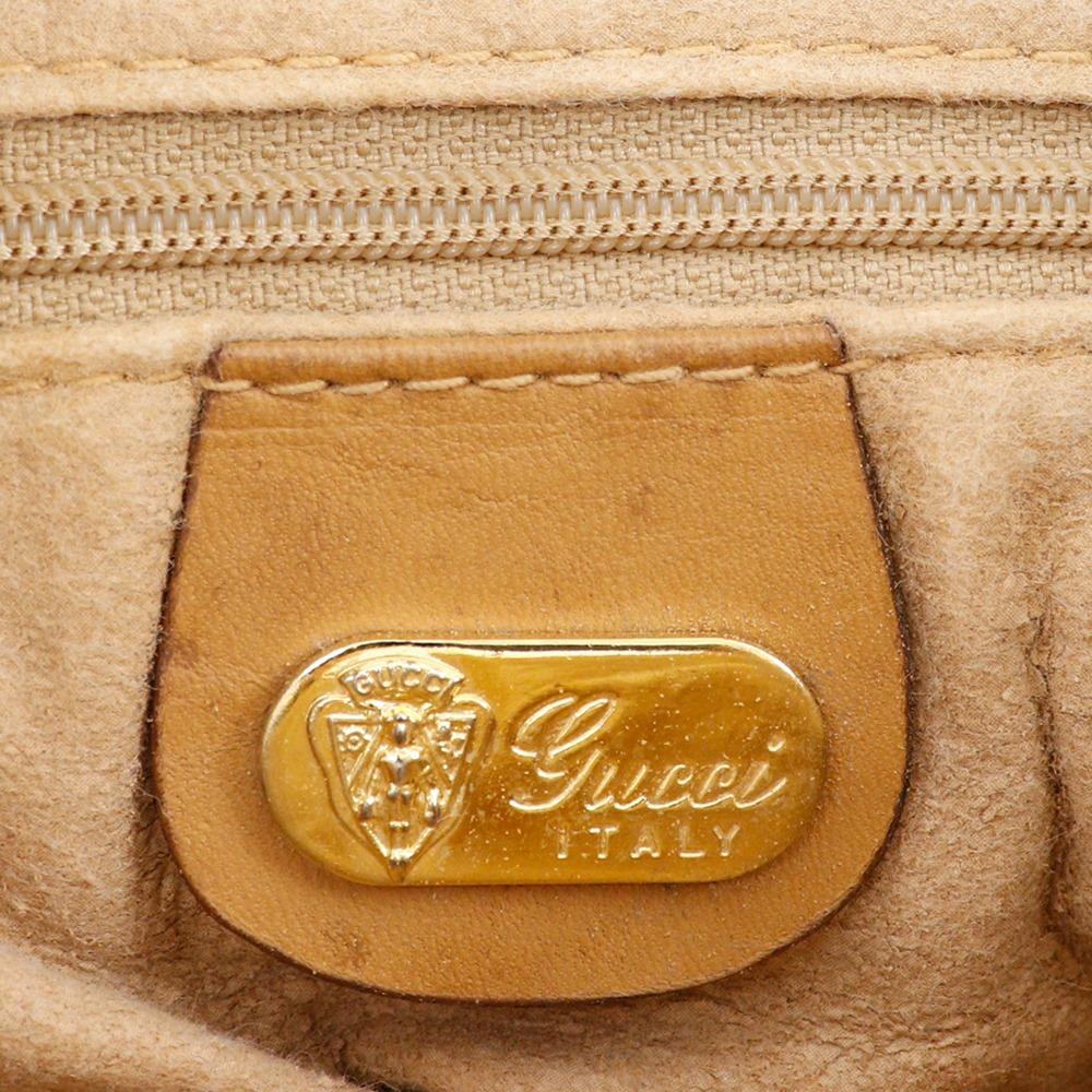 Gucci Old Gucci Shoulder Bag Micro GG Vintage Beige PVC Women Used