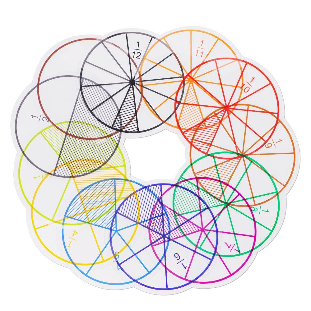 

Score Question Demonstrator Educational Math Toy Fractions Circles Toy Fractions Instrument 12 pcs