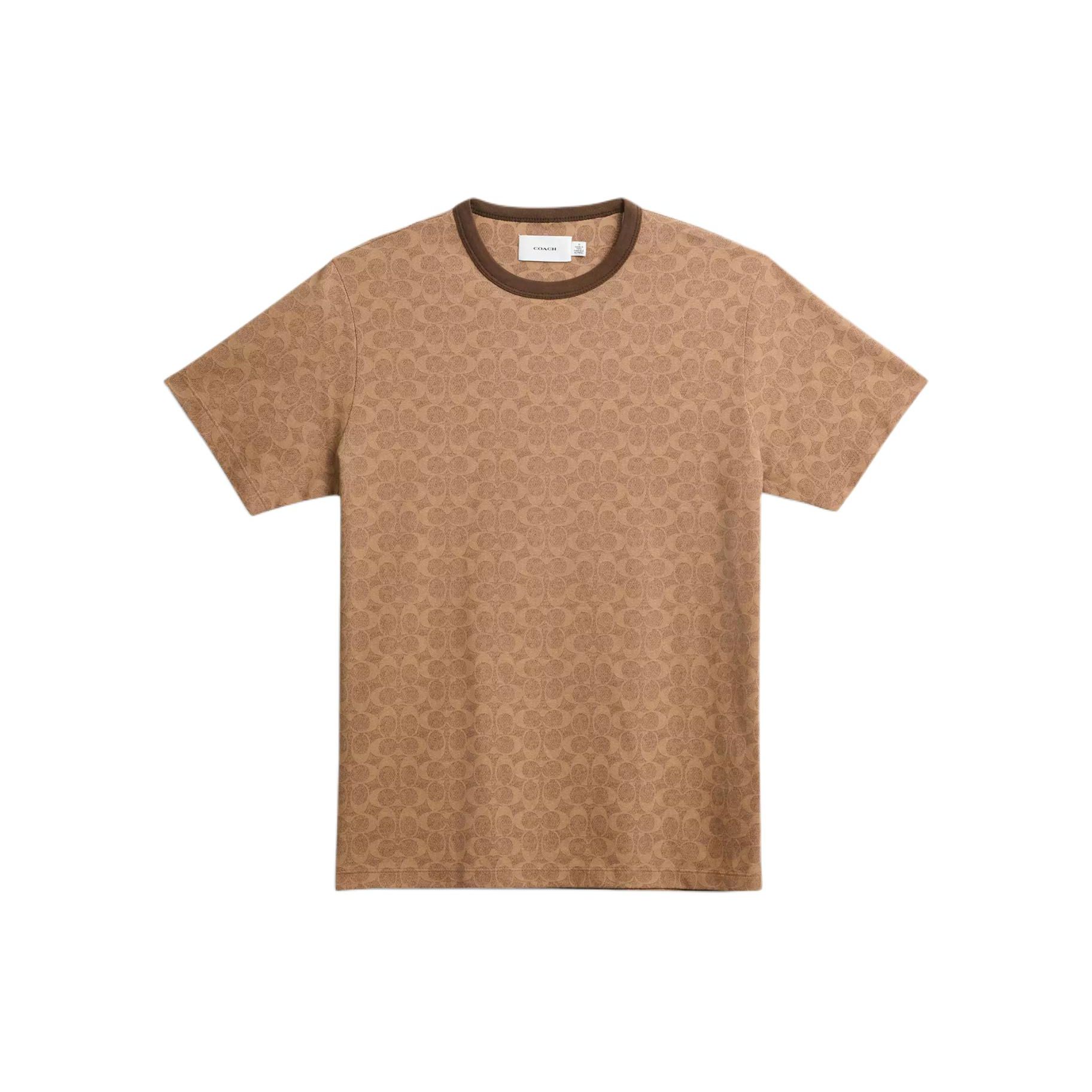 Coach Футболка с коротким рукавом и круглым вырезом с принтом логотипа унисекс коричневая CP978-RYU XXS 11440₽