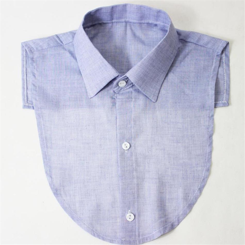 SHOWERSMILE Fake Collar Shirt Cotton Shirt Men Women Detachable Collar Male Lapel Fake False Collar Blue Clothing Accessories