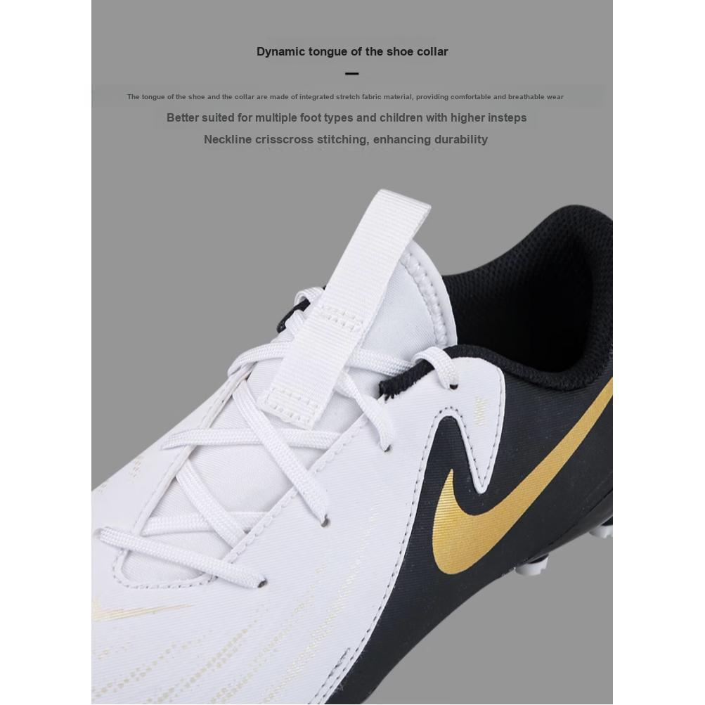 Nike Jr Phantom GX 2 Academy FG/MG White Metallic Gold Coin Black FD6722-100