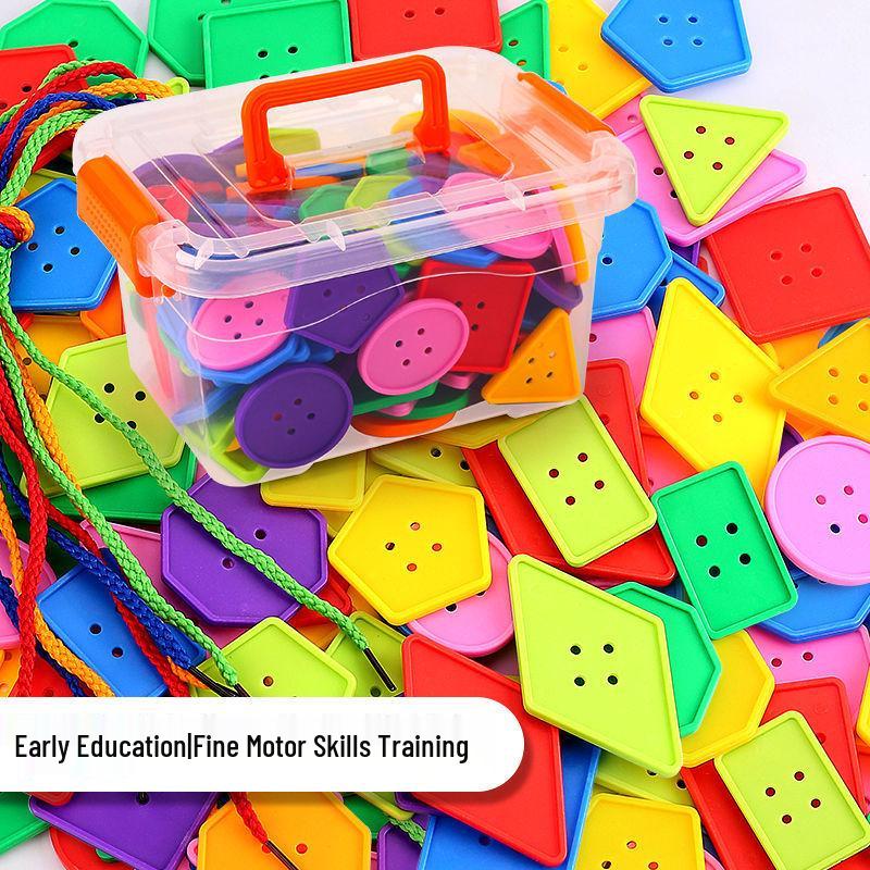 

Handmade Button Beading Toys for Infant Motor Skills Development