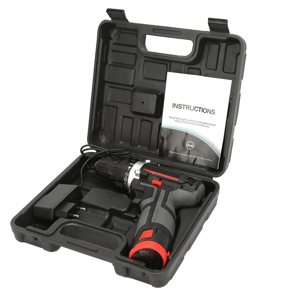 

12V Rechargeable Cordless Electric Screwdriver Household Lithium Drill (#1)