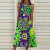 Summer Fashion Sexy Sleeveless Dress Soft Casual 3D Retro Pattern Print Dress Sleeveless Sling Dress Summer Suspender Dress