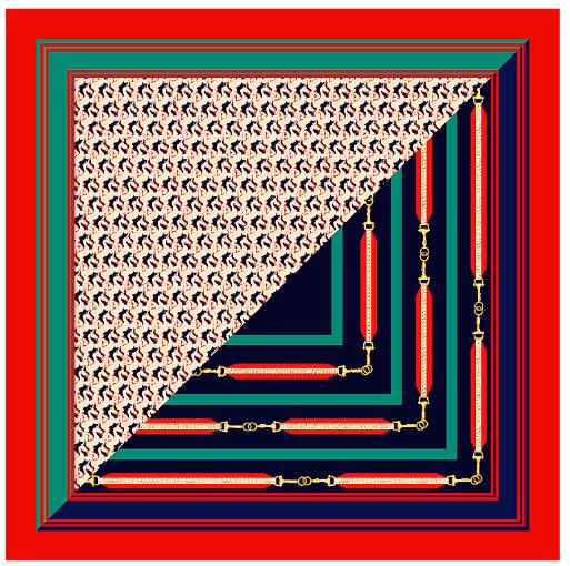 90cm Shawls and Wraps Animal Chain Pattern Imitated Silk Fabric Scarves Color Matching Scarfs for Woman Accessories