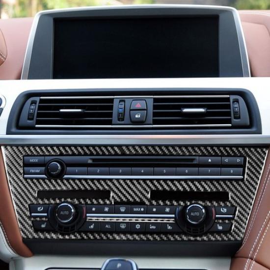 Carbon Fiber Interior Radio Console Cover Trim For BMW 6 Series F12 F13 2011-18