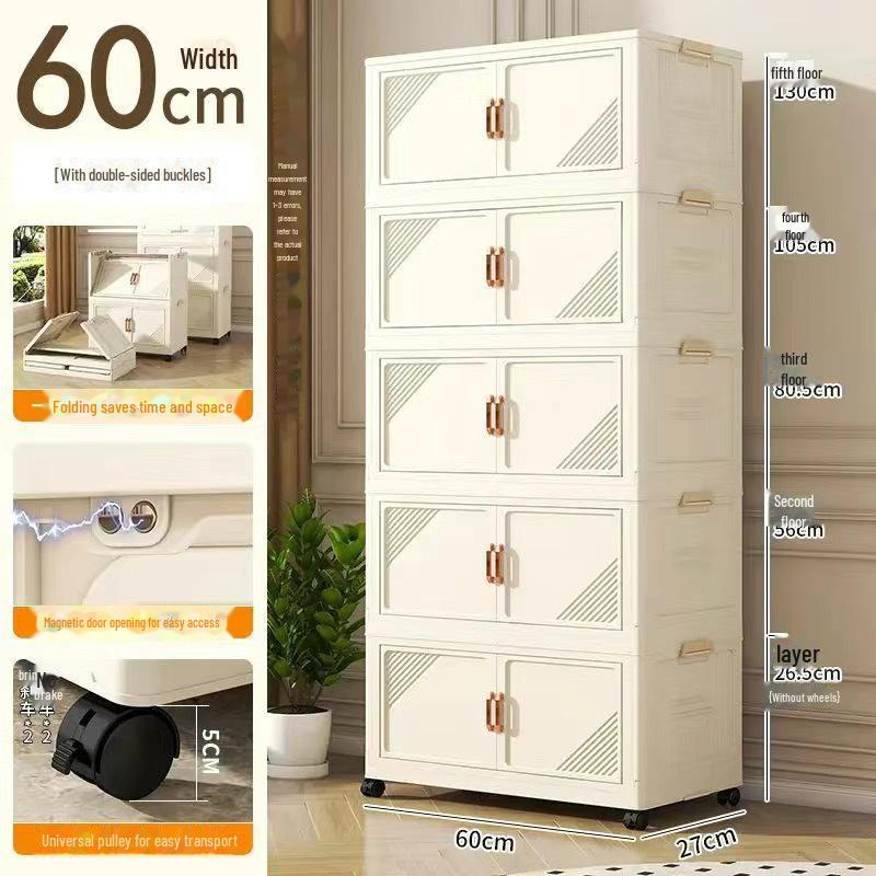 Foldable Multi-Layer Storage Cabinet for Clothes, Snacks, Books, and Toys