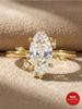 925 Sterling Silver Fashion Personalized Marquise Zircon Ring For Women Anniversary Engagement Luxury High Quality Jewelry