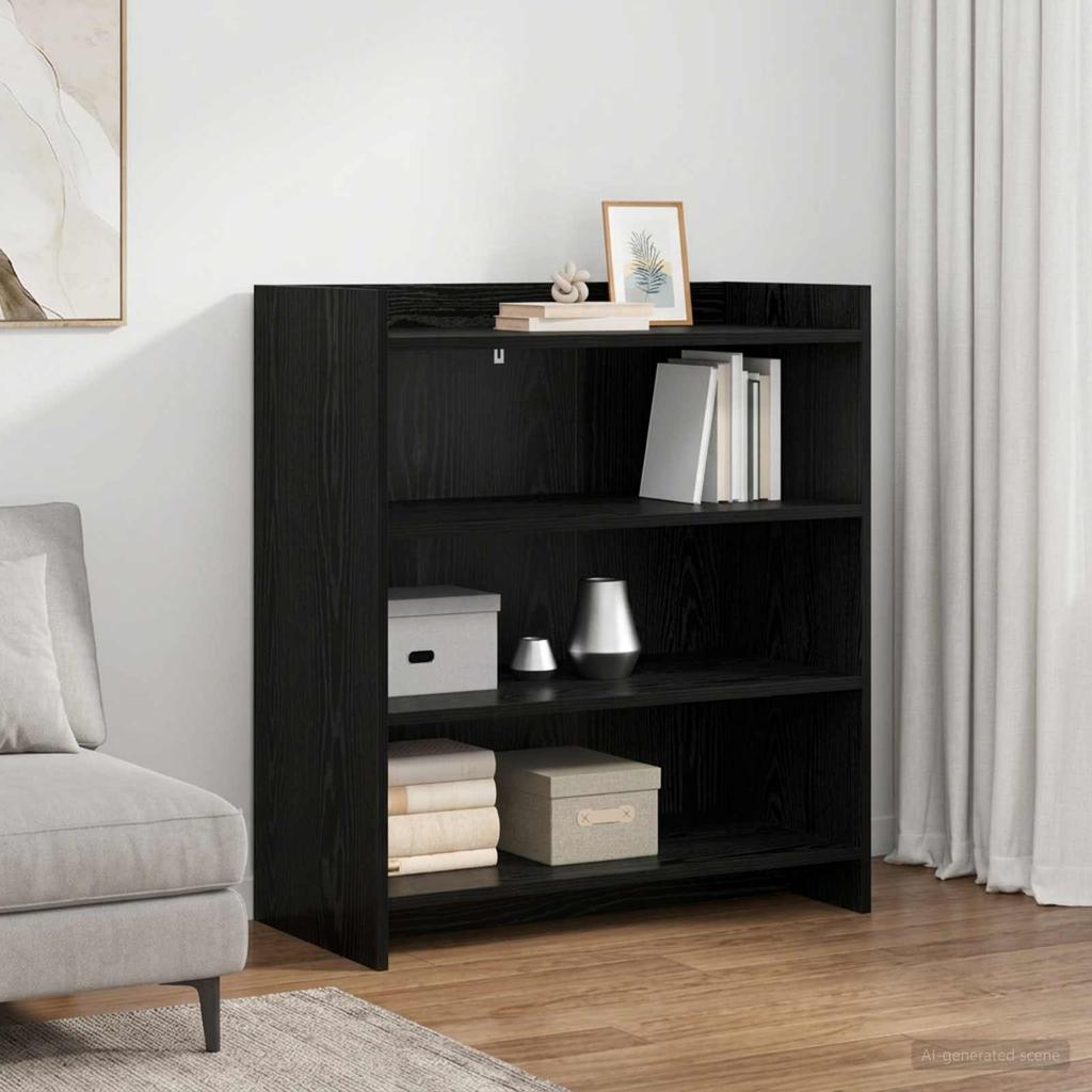 Sideboard in Black Oak Finish 75 x 36 x 80 cm Engineered Wood