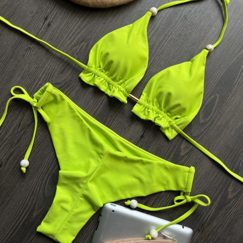 Sexy Triangle Swimsuit Women's Brazilian Swimsuit Push Up Swimsuit Metal Chain Beach Swimsuit Set
