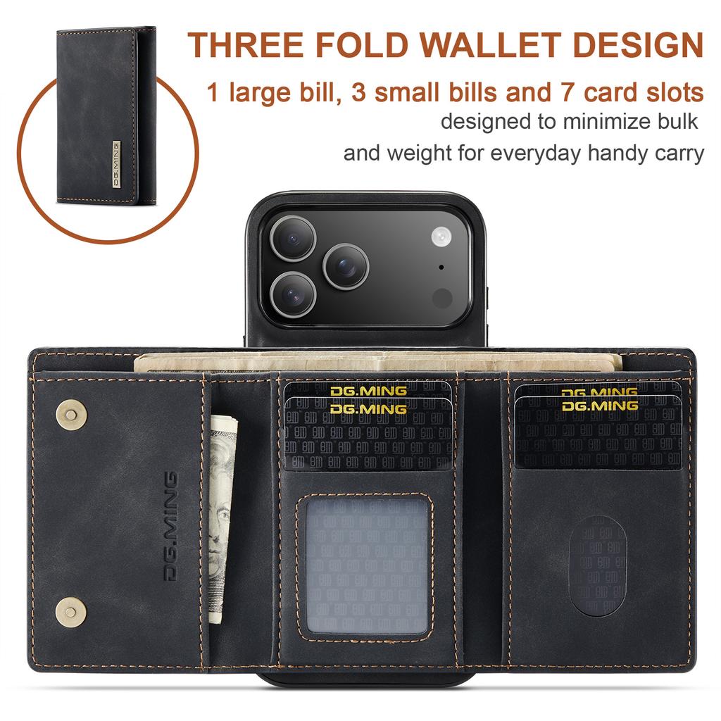For IPhone 17 Air 16 15 14 Plus 13 12 11 Pro Max XS XR Phone Case 2 in 1 Detachable Wallet Cards Holder Magnetic Leather Cover