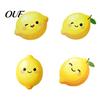 Decorative Kitchen Table Accessories 4PCS Cute Lemon Shape Wooden Coasters, Non-slip Heat Insulation Pads, Resistant Drink Mats Tableware for