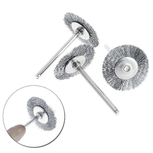 20-Piece Set of 3mm Wire Brushes with Hex Shanks for Stainless Steel Polishing, Rotary Tool, Steel Brush, Cup Wire, Bowl-Cup Shape, Metal Polishing Br
