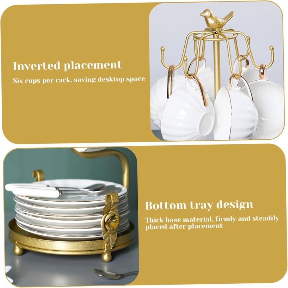 Counter Cup Rack Coffee Cup Holder Bird Decor Solid Brass Mug Rack Tree New Tea Cup Holder  Home