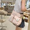 Dámská kabelka přes rameno studentská velkokapacitní taška na knihy na hodiny crossbody taška