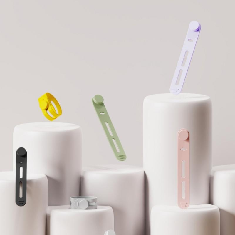 5Pcs Silicone Cable Ties Cord Organizers Wrap Reusable Washable Wire Ties Management Adjustable Charging Cable Strap Tie