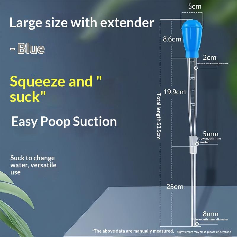 Aquarium Gravel Cleaner Fish Tank Siphon Vacuum Extended Pipette Design Quick Water Change Maintenance
