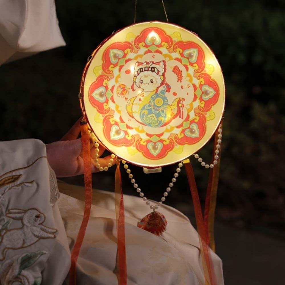 Luminous Mid-Autumn Drum Light Portable Glow Handheld Lantern  School Cultural Event