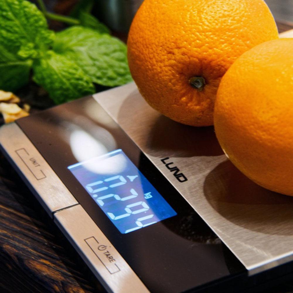 Waga kuchenna LUND z płytą wykonaną ze stali nierdzewnej, do 5 kg