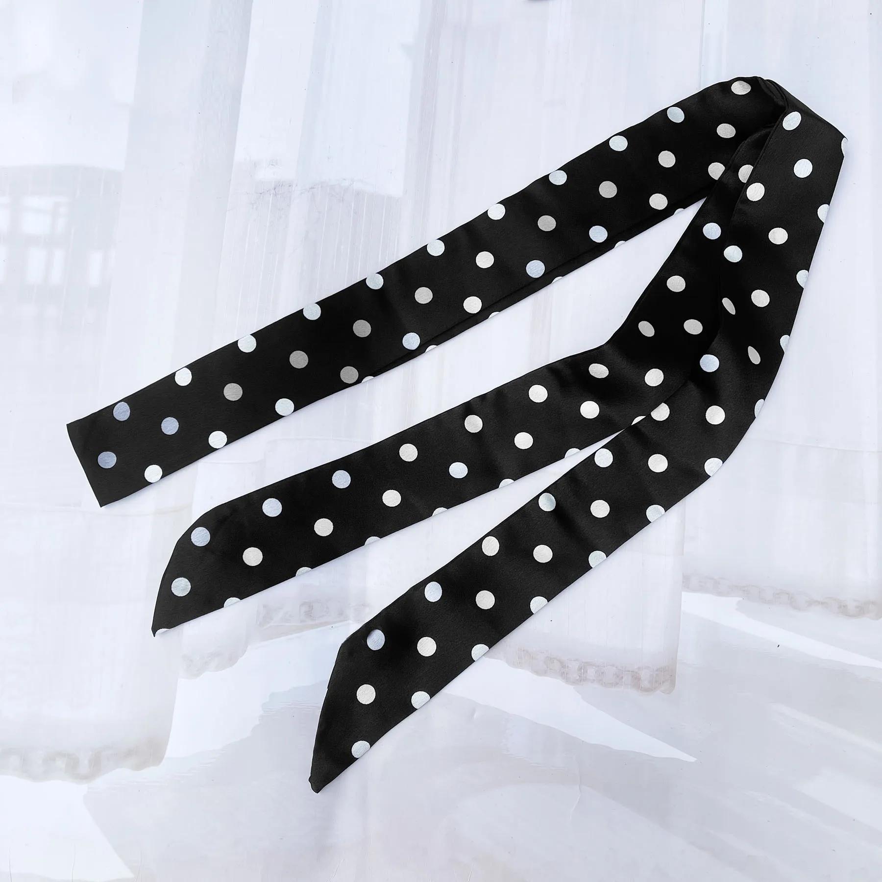 

1 шт. Модный шарф в горошек с принтом, тонкий шарф, повязка на голову, шейный платок в корейском стиле, длинные шарфы