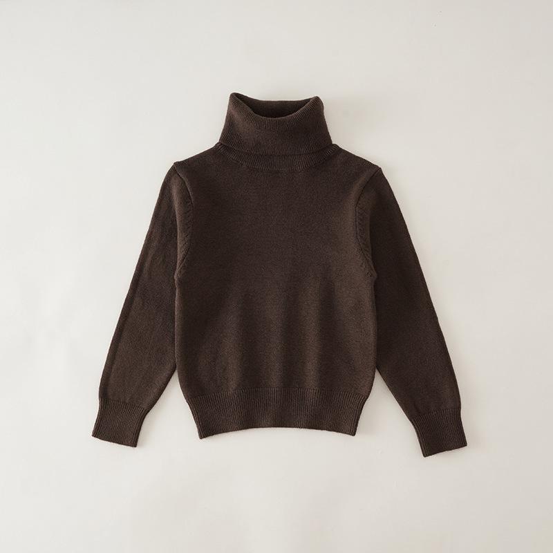 2025 Kinder Wollrollkragenpullover - Jungen Koreanischer Stil Einfarbiger Pullover Strickware