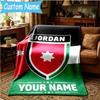 Custom Name Jordanian football Blanket Flannel Blanket for Camping, Hiking, Garden Parties, Picnic Essentials,gift for family and friend