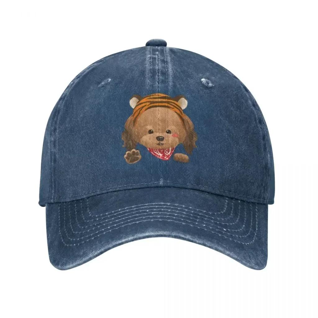 Poodle Dog Wearing Tiger Hat Baseball Cap Military Cap Man Wild Ball Hat Baseball Cap For Men WomenS