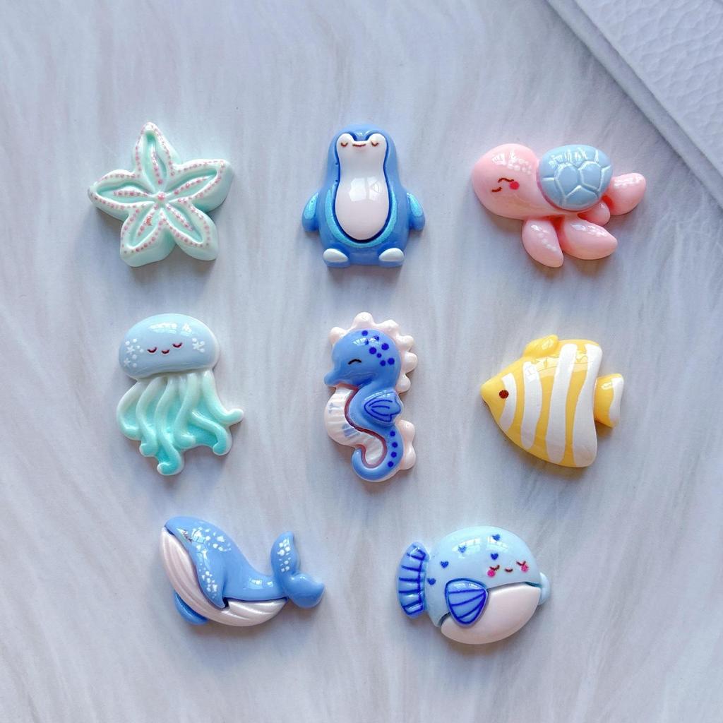 Cute Resin Marine Animal Charms for DIY Accessories – Perfect for Crocs, Phone Cases, and Hairpins