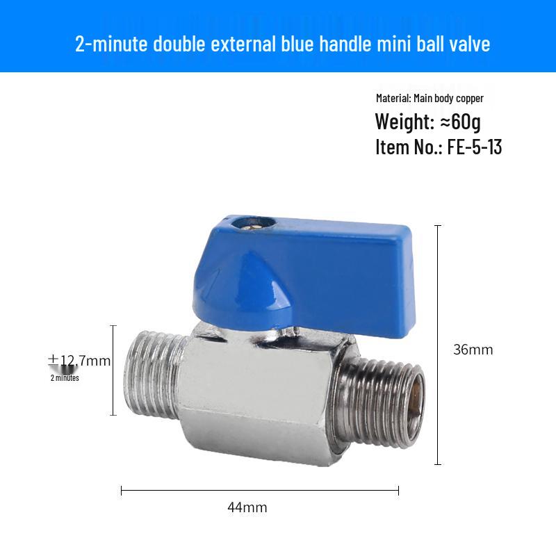 Super Short Mini Brass Ball Valve, 1/8" - 1/2" Thickened Male & Female Valve Switch