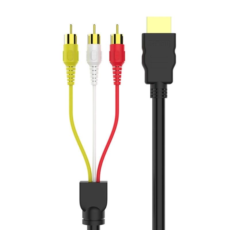 

Durability AV to 3RCA TV Cord for PC/Laptop Systems Plugs and Play Design Easy Setups HDTV to 3RCA Cable Long Last 1