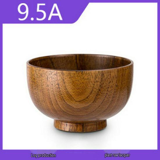 Japanese Style Jujube Wood Anti-Scald Noodle and Rice Bowl - Large Size