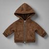 Cloth Doll Hoodie Jacket Long-Lasting Fasten Hooded Ribbed Knit Trim
