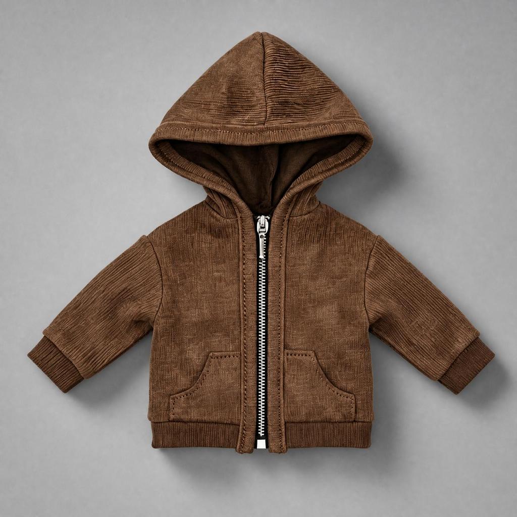 Cloth Doll Hoodie Jacket Long-Lasting Fasten Hooded Ribbed Knit Trim