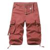 Men's Cotton Below Knee Length  3/4 Long Shorts Men's Tactical Capri Pants Multi Pocket Summer Twill Work Cargo Pants Man