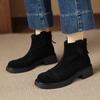 Fashion 2025 New Autumn Women Boots Round Toe Thick Heel Women Shoes Motorcycle Boots Cow Suede Modern Ankle Boots Platform Shoes