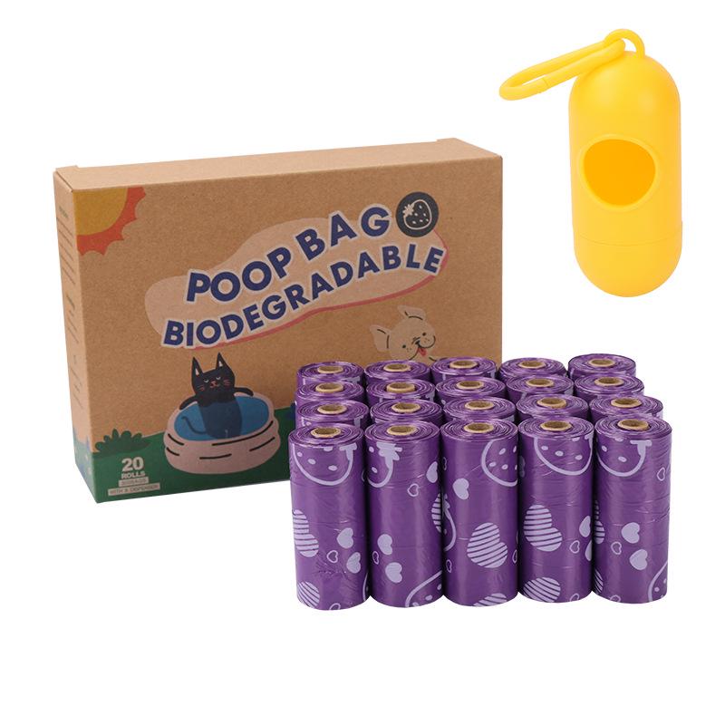 Scented Degradable Pet Waste Bags with Dispenser for Outdoor Use