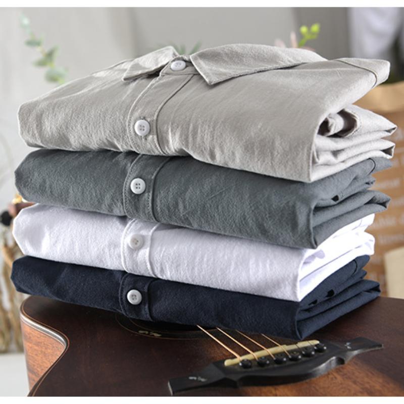 Man Summer Thin Linen Shirt Chic Long Sleeve Top Youthful Japanese Style Cotton Linen Cardigan Shirt