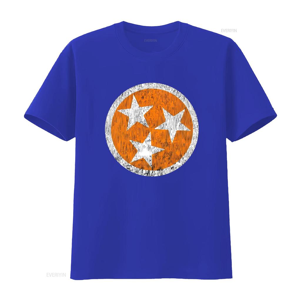 Volunteer State Cotton T Shirt Vintage Washed Fashion Stretched Unisex Designer Clothes Stylish Top For Everyday Wear Slightly